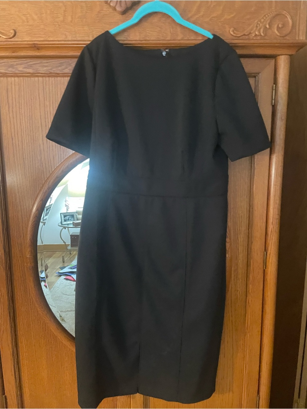Ann Taylor Navy Midi Sheath Dress size 14